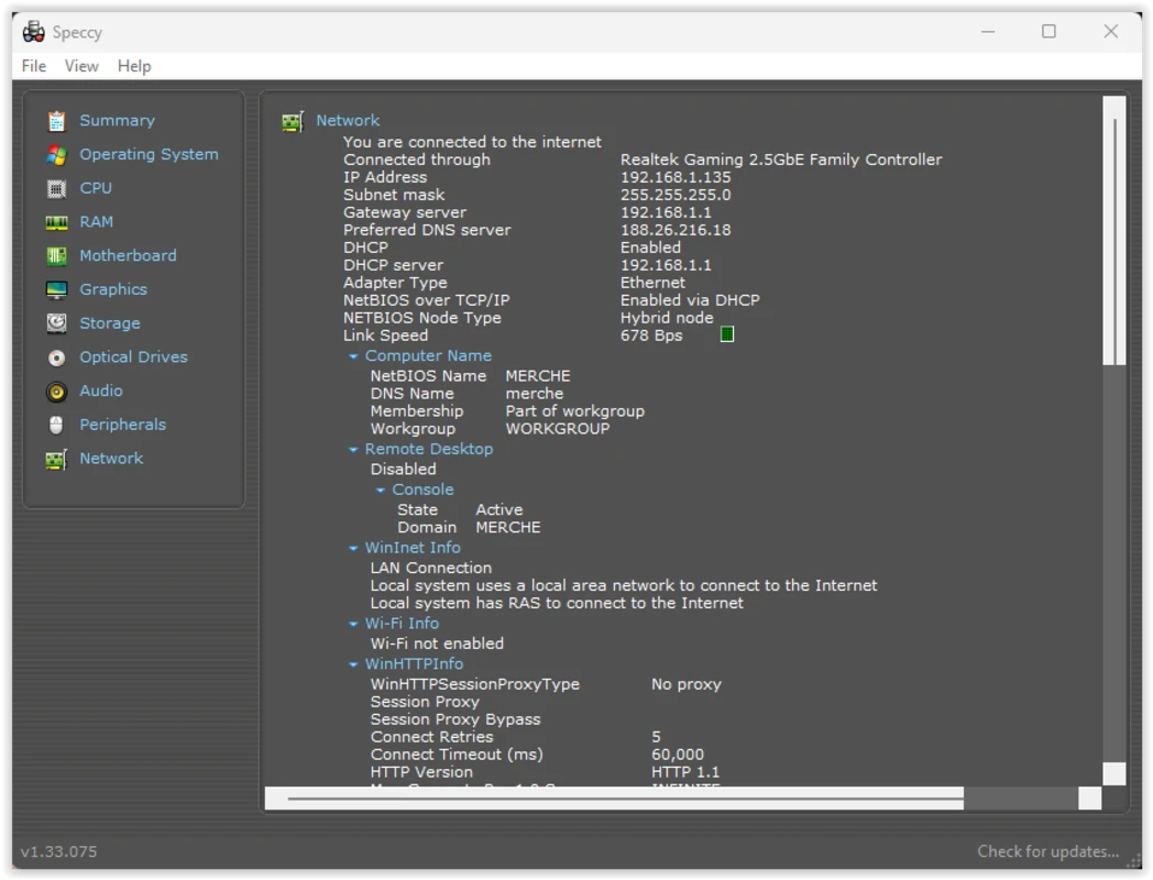 Live thermal telemetry display